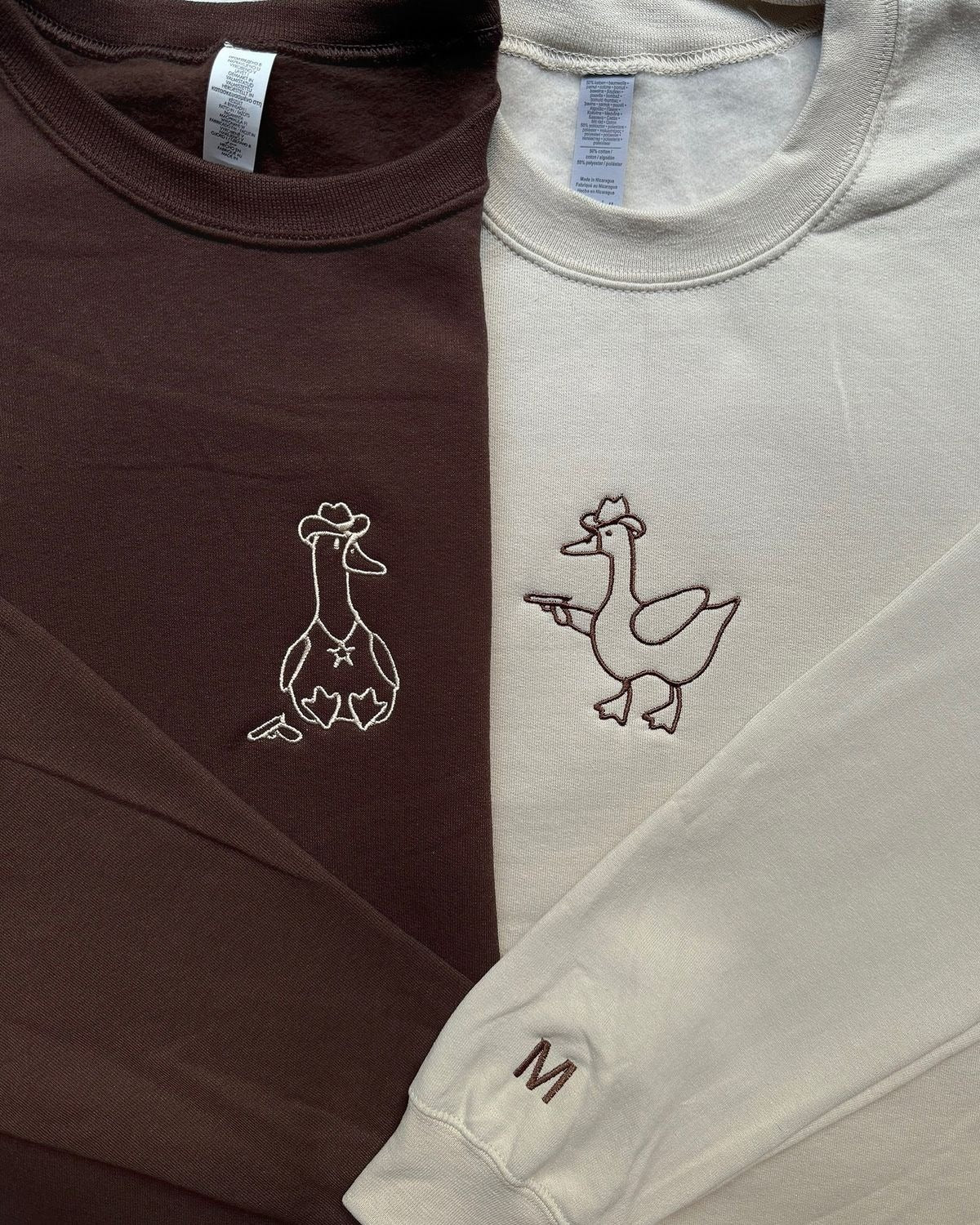 Animal Couple Embroidered Sweater Collection, Matching Couple Sweatshirt, Cute Animal Lovers Outfit, Personalized Gift