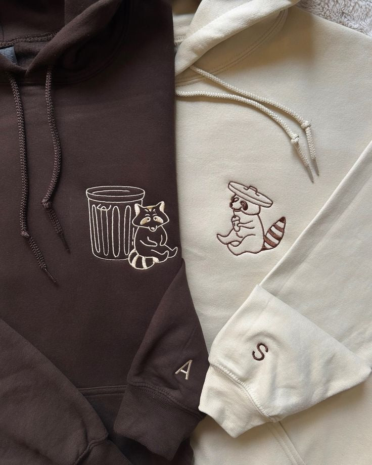 Animal Couple Embroidered Sweater Collection, Matching Couple Sweatshirt, Cute Animal Lovers Outfit, Personalized Gift