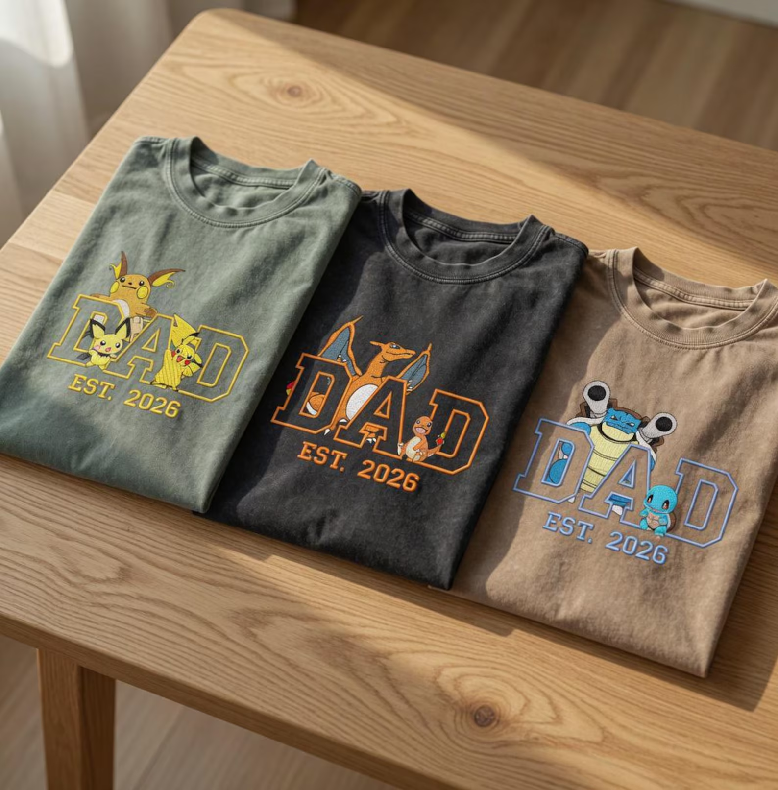 Custom Anime Dad Embroidered Shirt, Personalized First Father’s Day Gift