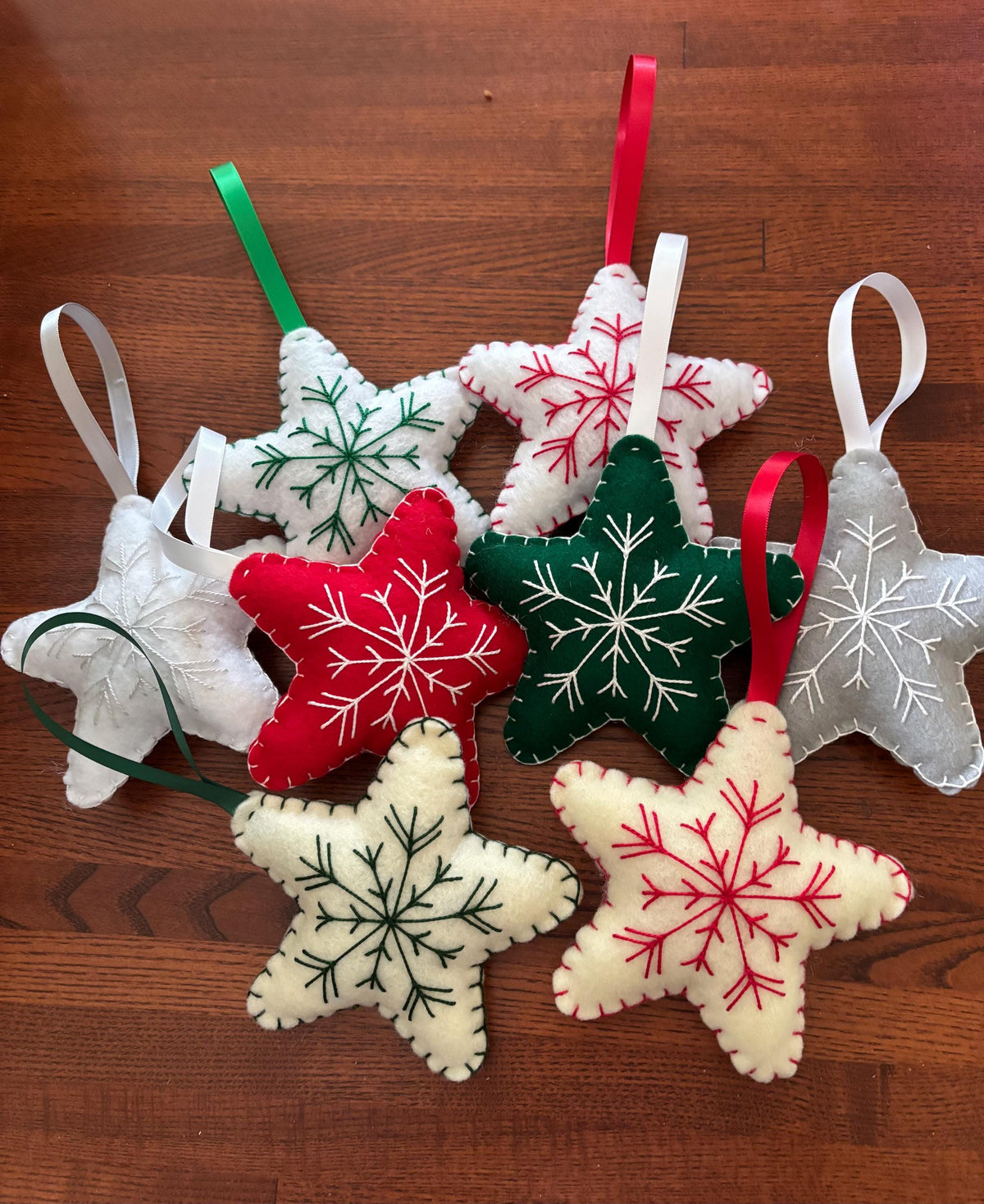 Felt Christmas ornaments-stars-8 colors