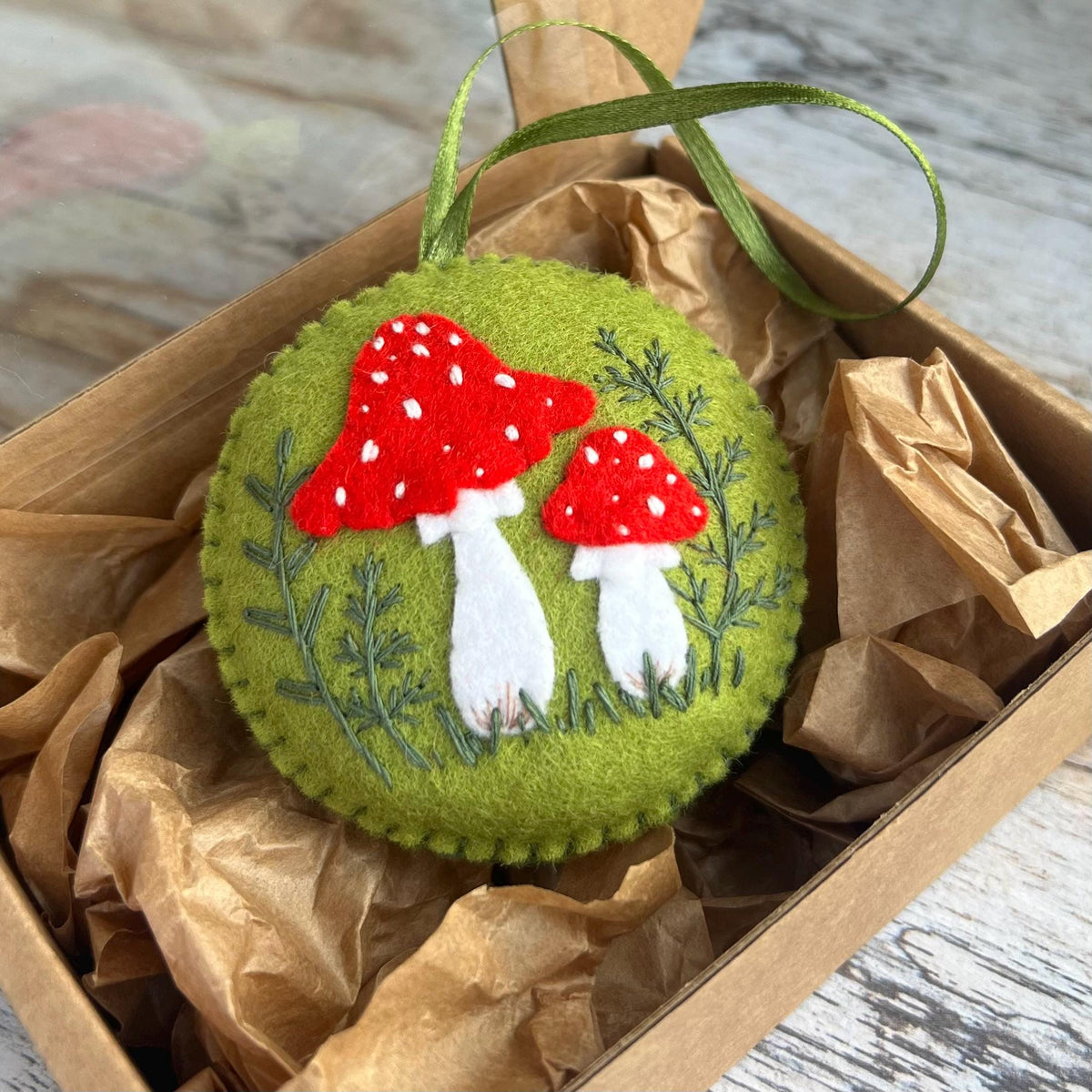 Felt Fly Agaric Mushroom Ornament, Fall Decoration, Woodland Hanging Decor, Cottagecore theme