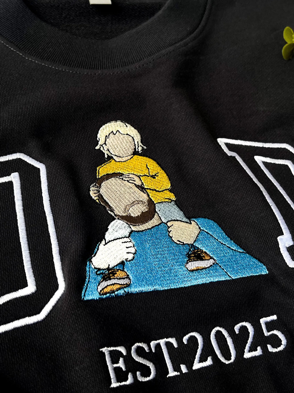 Custom Dad Embroidered Sweatshirt With Photo Portrait, Personalized Father’s Day Gift