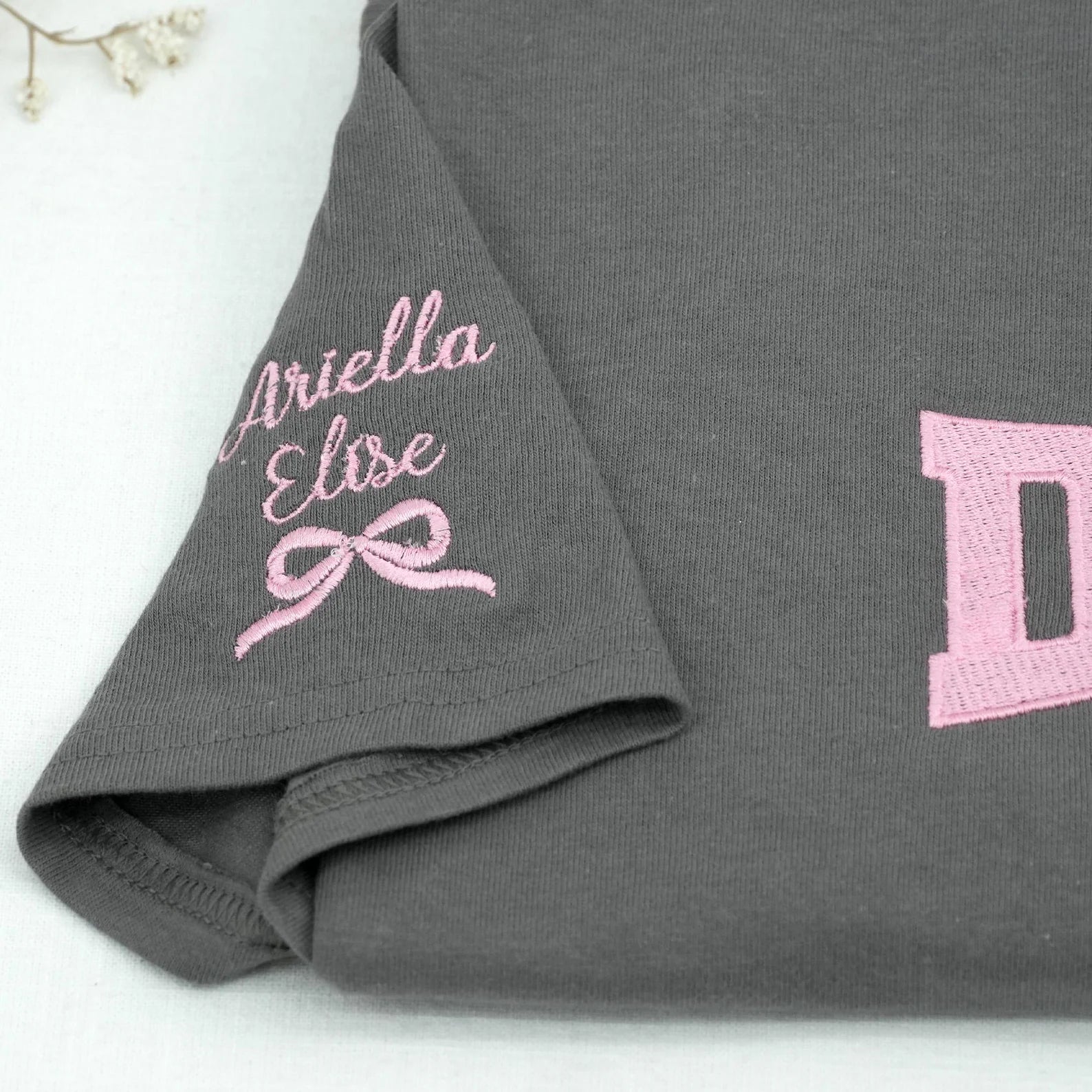 Custom Girl Dad Embroidered Shirt With Baby Name, Pregnancy Announcement Gift