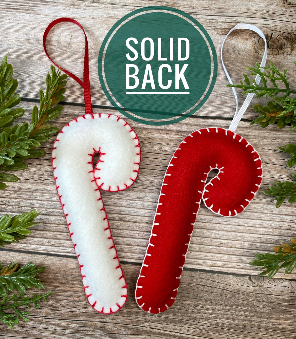 Set 2pcs Personalized felt Christmas Ornament, personalized candy cane ornaments, felt candy cane ornaments, custom name ornaments