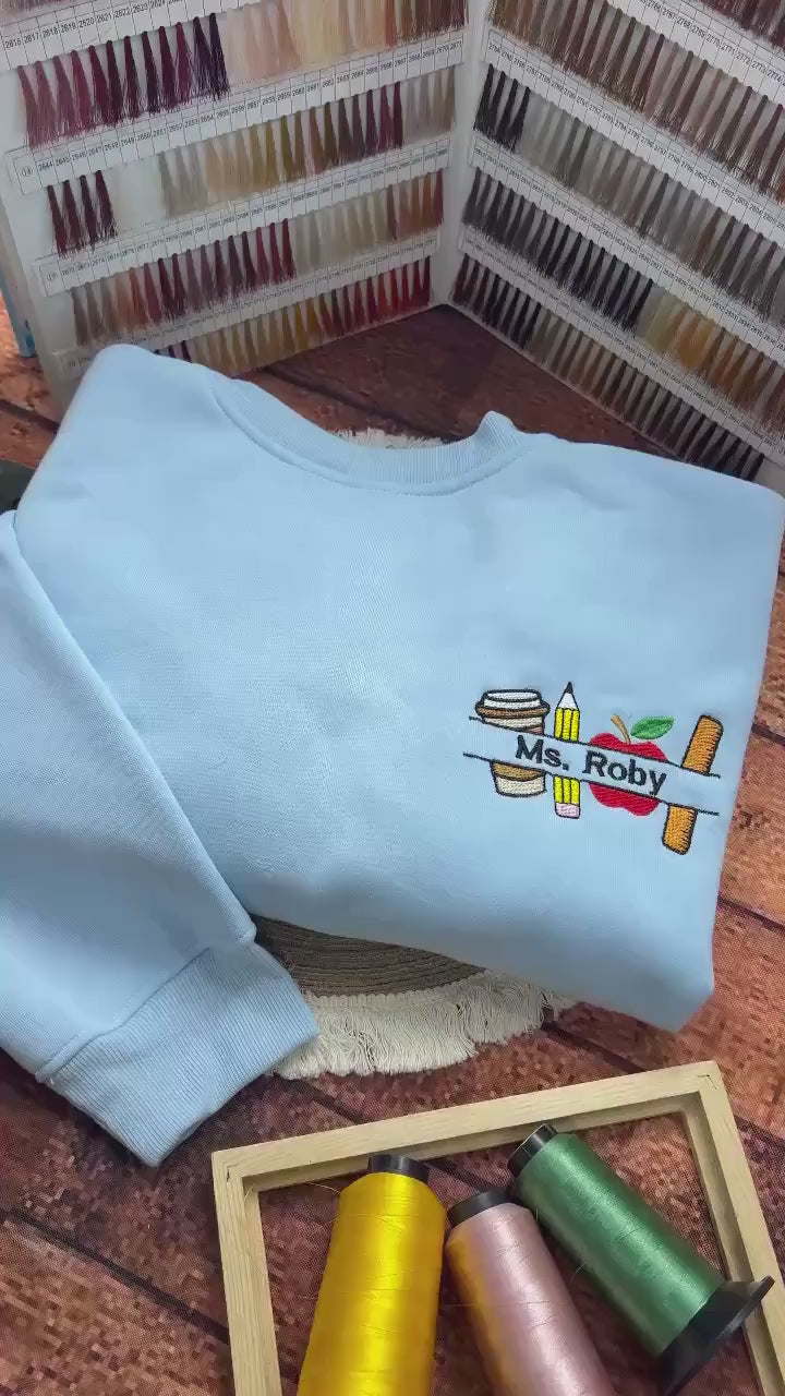 Teacher Heart Embroidery Design, Back to School Embroidery, Teacher Gift, School Supplies Embroidery Design