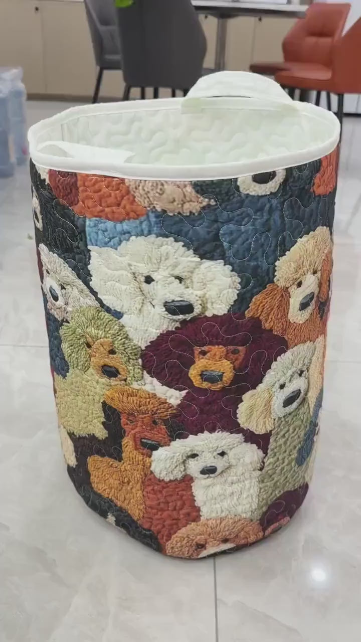 Fall Owl Quilted Laundry Basket, Owl Storage Hamper, Laundry Bin, Custom Name Nursery Organizer, Fabric Clothes Basket QBK12