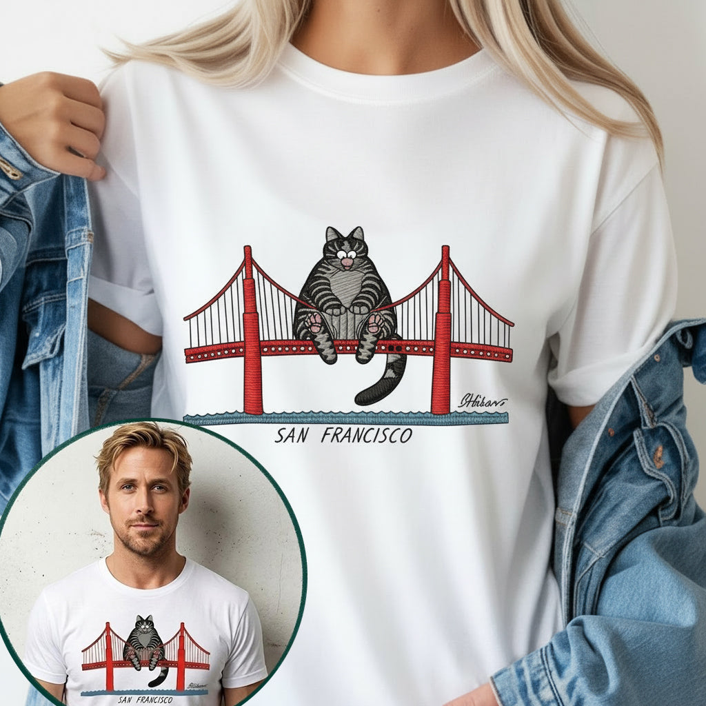 Embroidered Project Hail Mary 2026 Shirt, Ryan Gosling Inspired Tee, B. Kliban Cat Graphic, San Francisco Golden Gate Design, Sci-Fi Fan Shirt